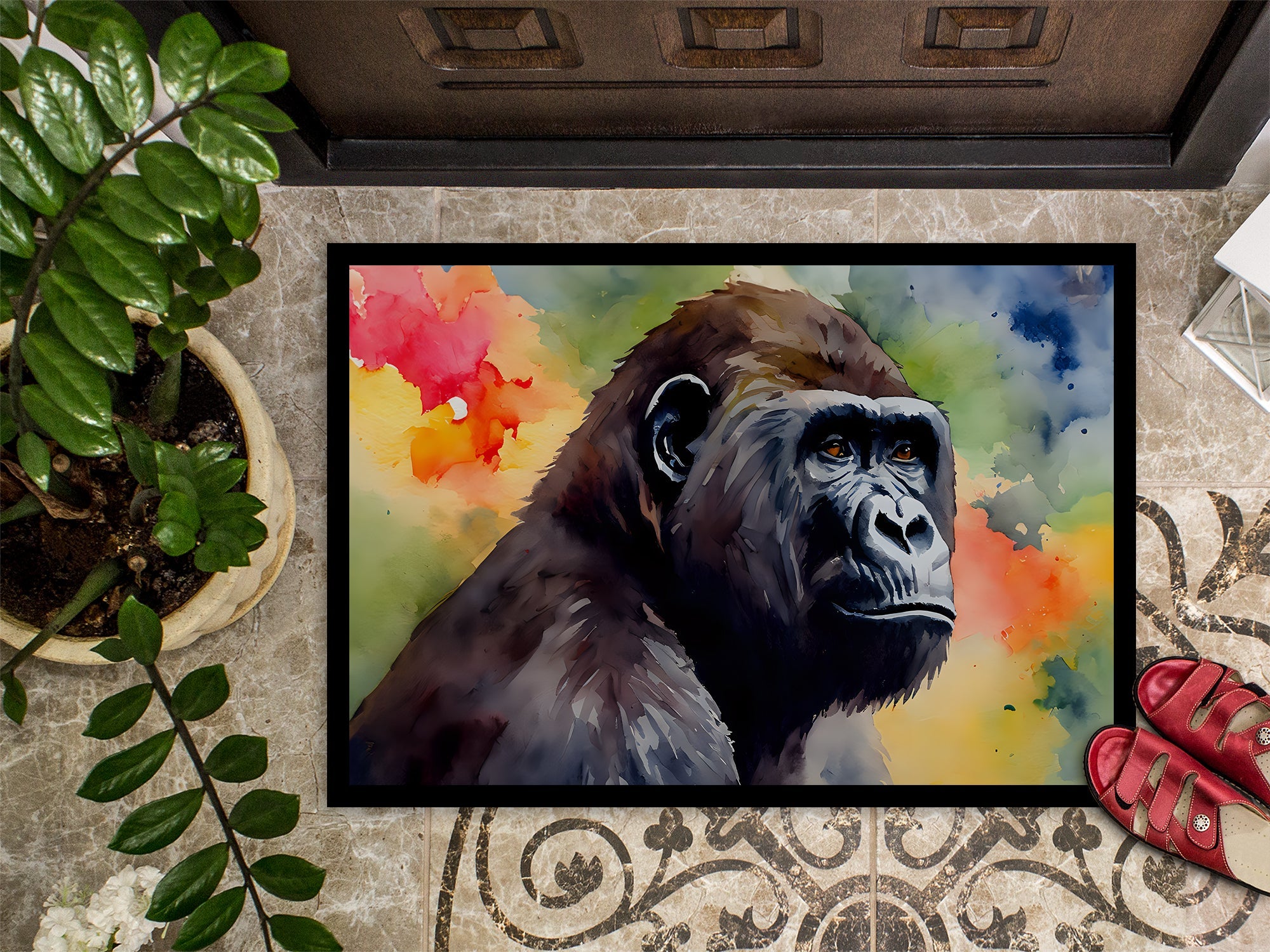 Gorilla Doormat Indoor Outdoor 24H X 36W Front Door Mat Rugs for Entryway, Non Slip Washable Low Pile,