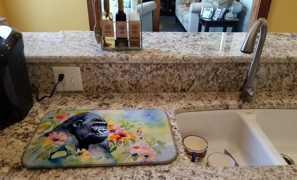 Gorilla Dish Drying Mat Absorbent Dish Drying Mat Pad for Kitchen Counter Dish Drainer Mat for Countertop, 14 x 21", Multicolor