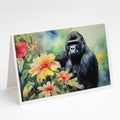 Gorilla Greeting Cards Pack of 8 Blank Cards with Envelopes Whimsical A7 Size 5x7
