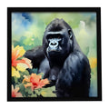 Gorilla Framed Metal Print Bathroom, Kitchen, Office, Home Decor Wall Art Ready to Hang, Square, 8X8