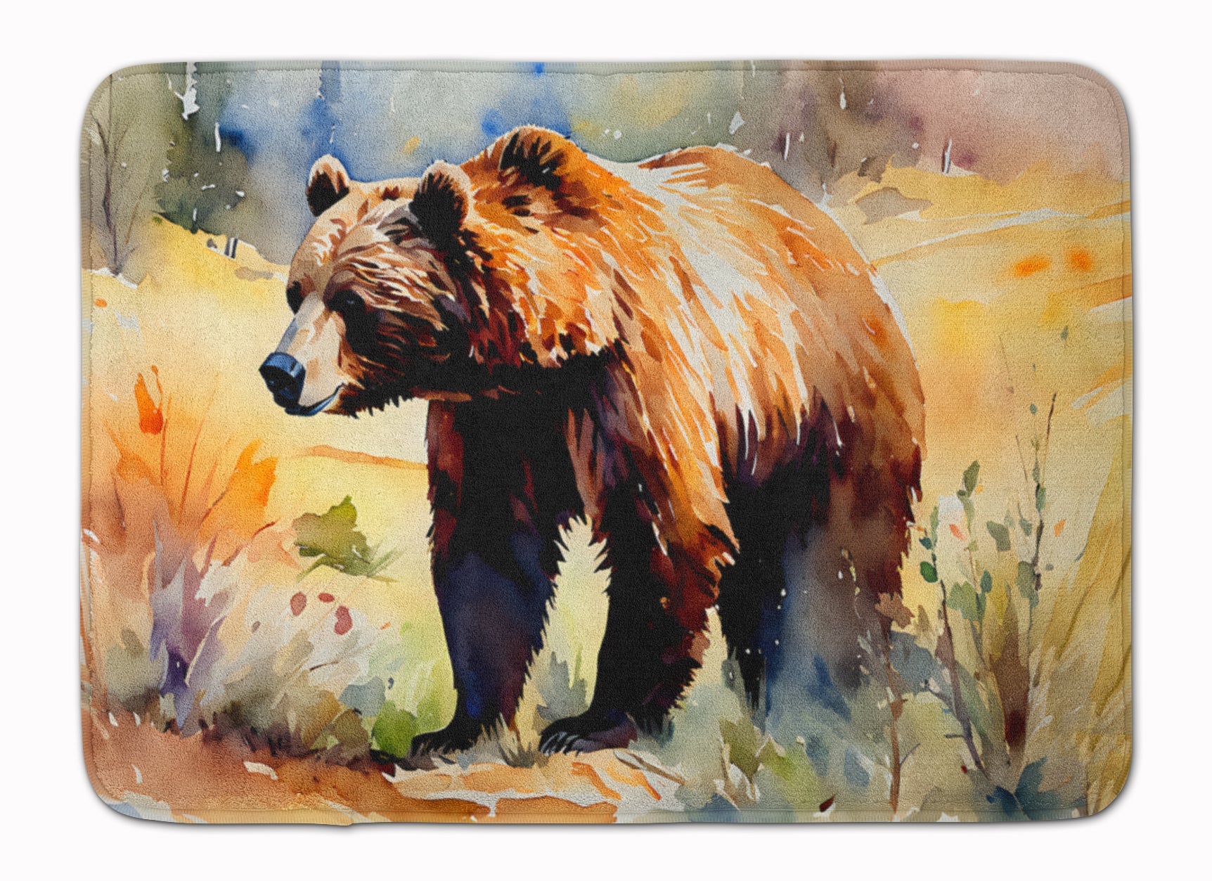 Grizzly Bear Memory Foam Kitchen Mat Machine Washable Anti-Fatigue Cushion Comfort Bath or Kitchen Rug