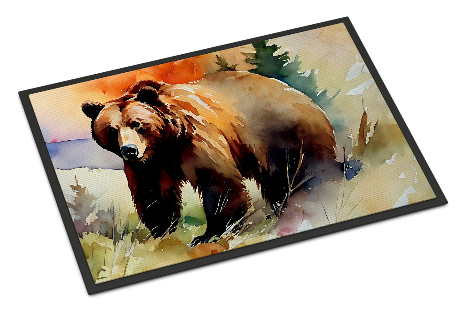 Grizzly Bear Doormat Indoor Outdoor 24H X 36W Front Door Mat Rugs for Entryway, Non Slip Washable Low Pile,