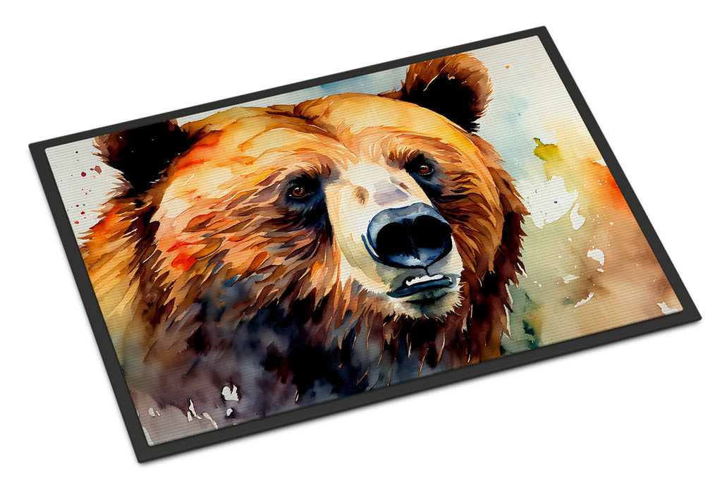 Grizzly Bear Doormat Indoor Outdoor 24H X 36W Front Door Mat Rugs for Entryway, Non Slip Washable Low Pile,