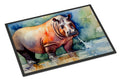 Hippopotamus Doormat Indoor Outdoor 24H X 36W Front Door Mat Rugs for Entryway, Non Slip Washable Low Pile,