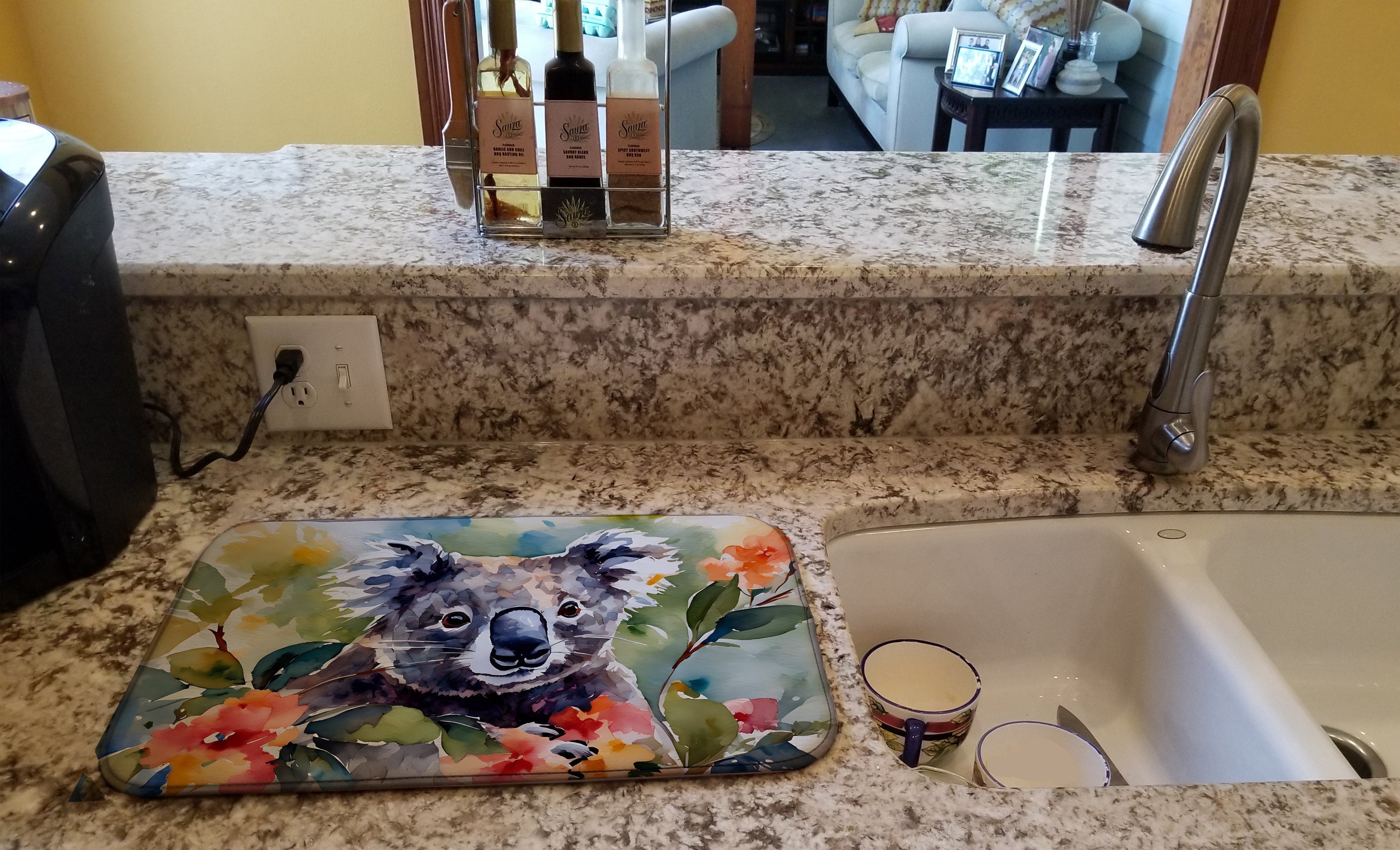 Koala Dish Drying Mat Absorbent Dish Drying Mat Pad for Kitchen Counter Dish Drainer Mat for Countertop, 14 x 21", Multicolor
