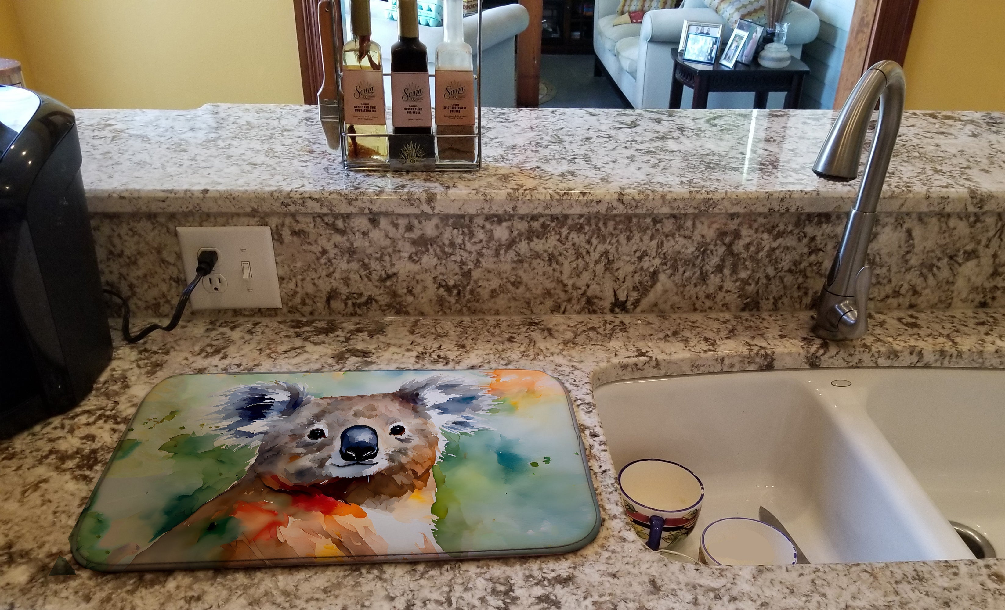 Koala Dish Drying Mat Absorbent Dish Drying Mat Pad for Kitchen Counter Dish Drainer Mat for Countertop, 14 x 21", Multicolor