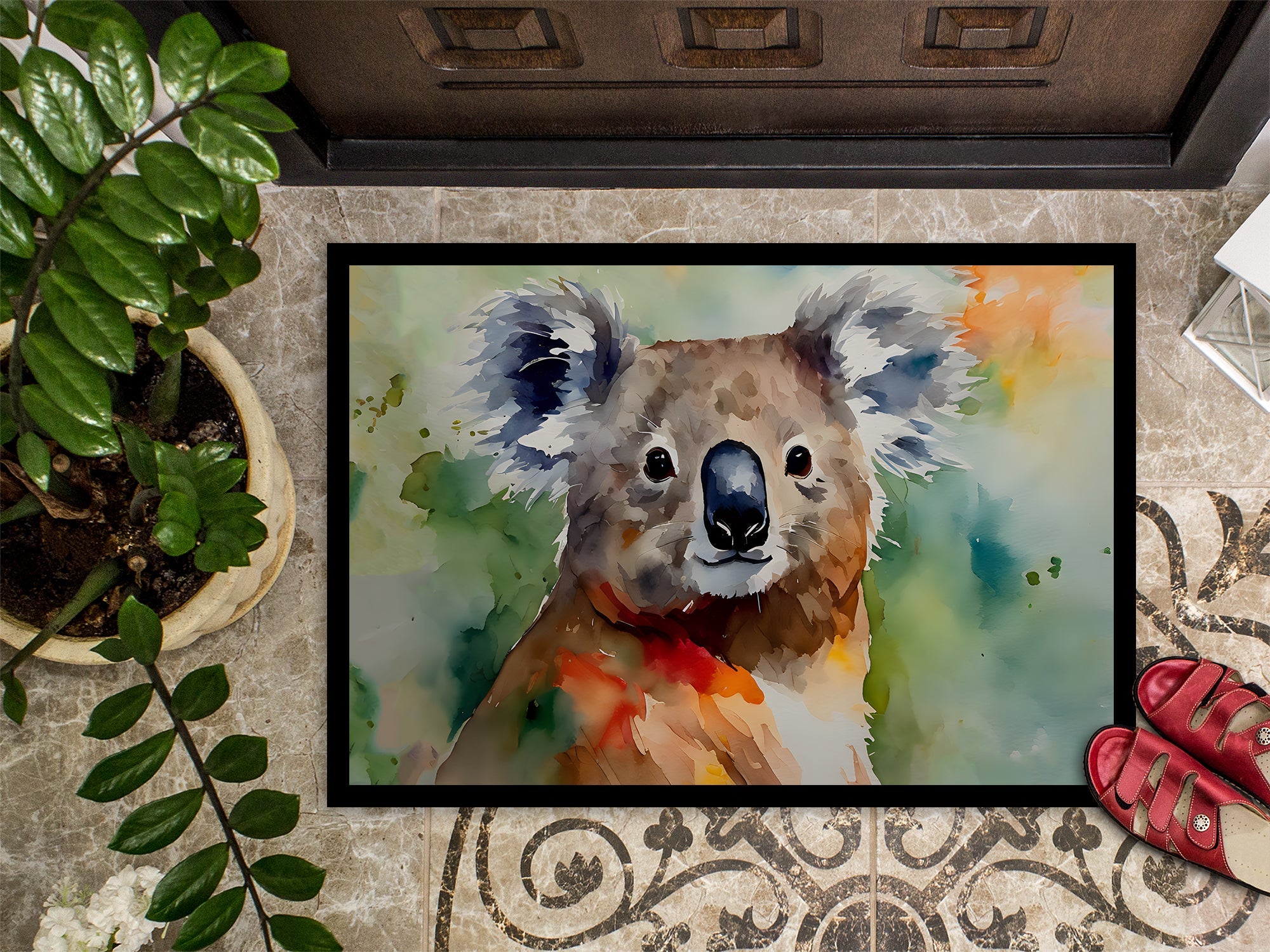 Koala Doormat Indoor Outdoor 18H X 27W Front Door Mat Rugs for Entryway, Non Slip Washable