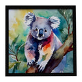 Koala Framed Metal Print Bathroom, Kitchen, Office, Home Decor Wall Art Ready to Hang, Square, 8X8
