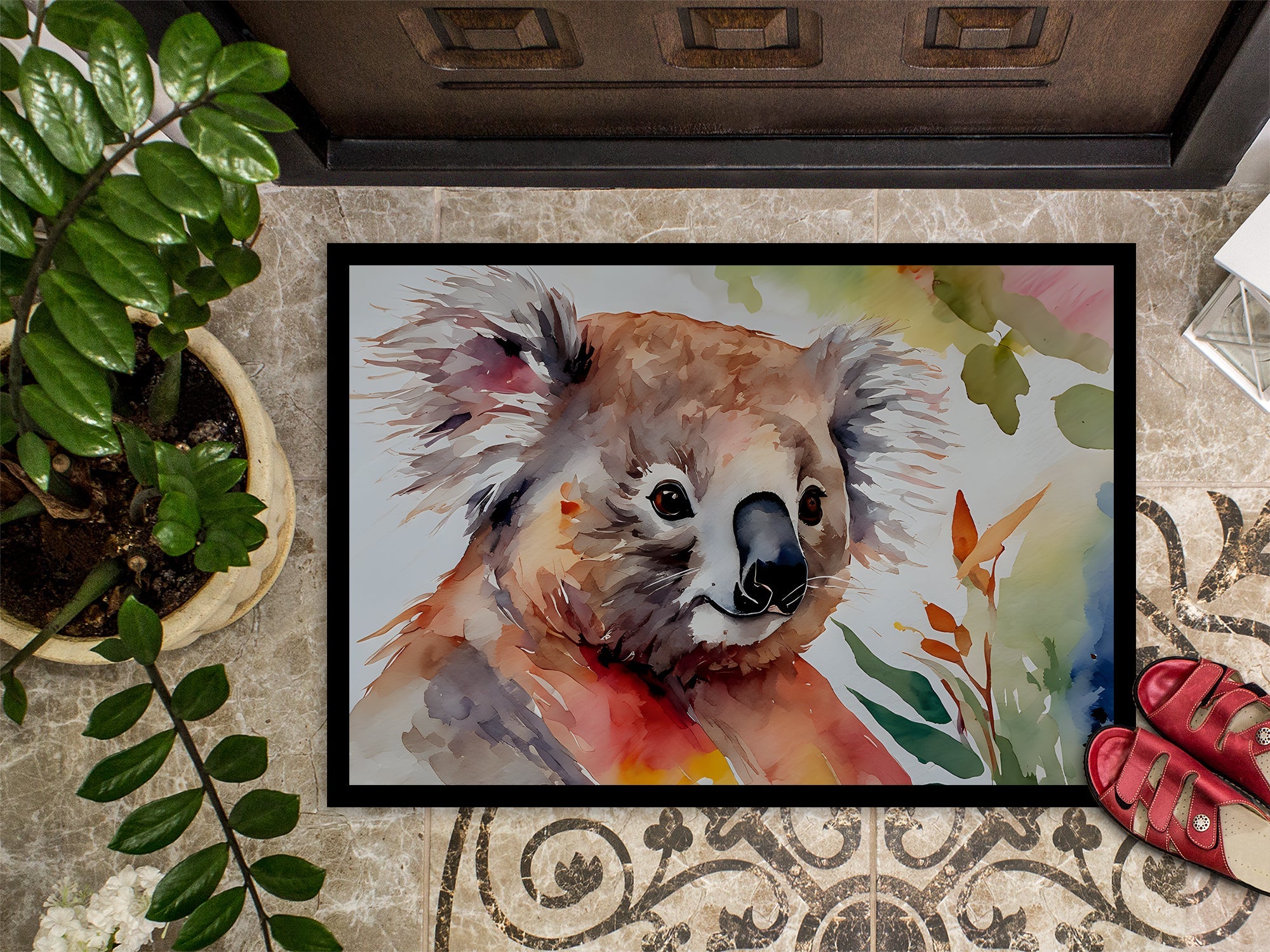 Koala Doormat Indoor Outdoor 18H X 27W Front Door Mat Rugs for Entryway, Non Slip Washable