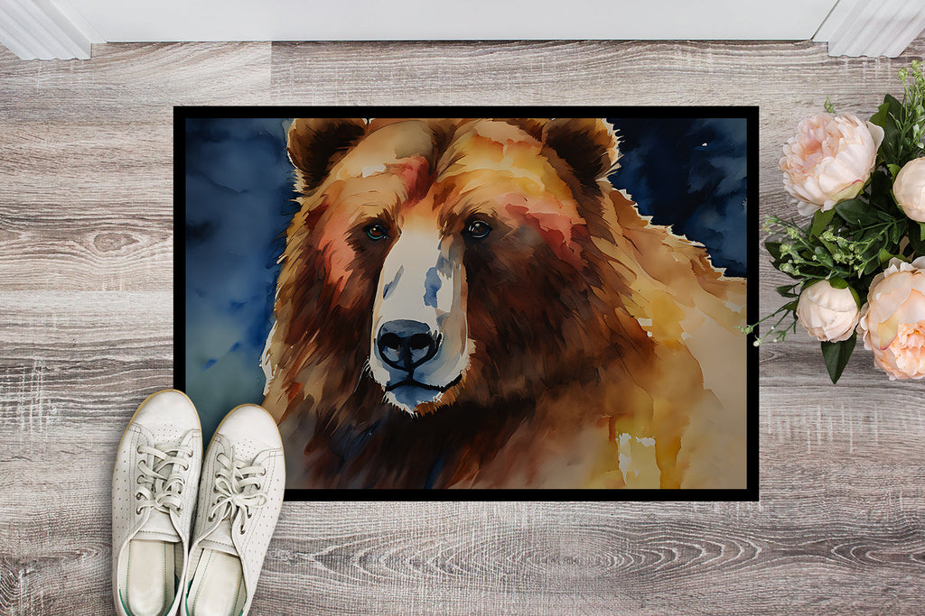 Kodiak Bear Doormat Indoor Outdoor 24H X 36W Front Door Mat Rugs for Entryway, Non Slip Washable Low Pile,