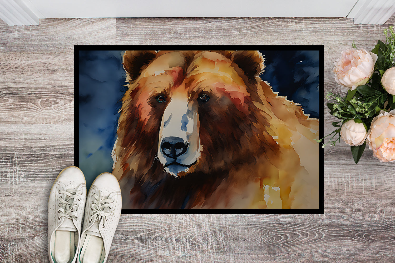 Kodiak Bear Doormat Indoor Outdoor 18H X 27W Front Door Mat Rugs for Entryway, Non Slip Washable