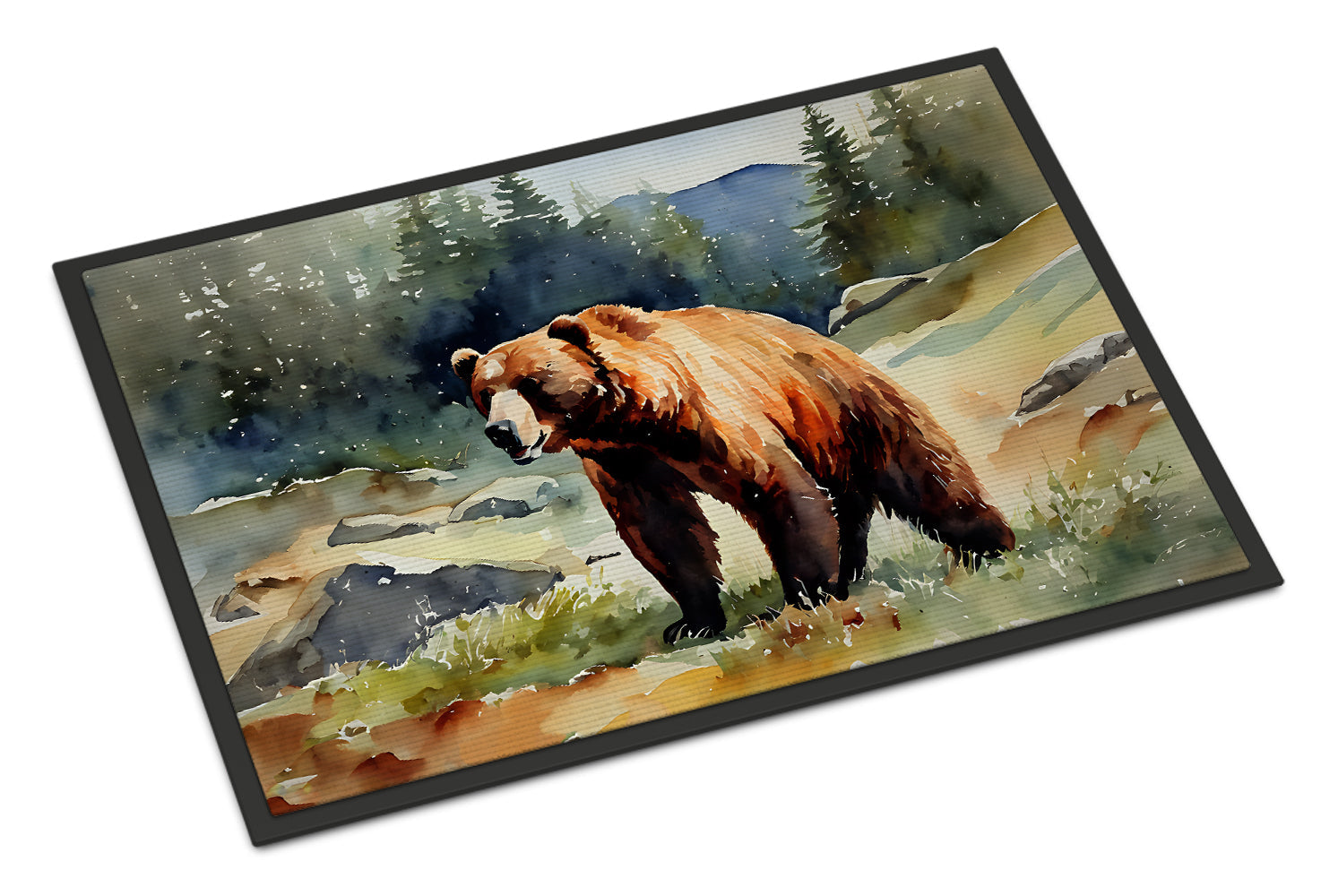 Kodiak Bear Doormat Indoor Outdoor 24H X 36W Front Door Mat Rugs for Entryway, Non Slip Washable Low Pile,