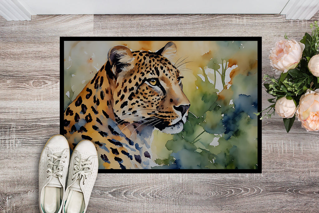 Leopard Doormat Indoor Outdoor 24H X 36W Front Door Mat Rugs for Entryway, Non Slip Washable Low Pile,