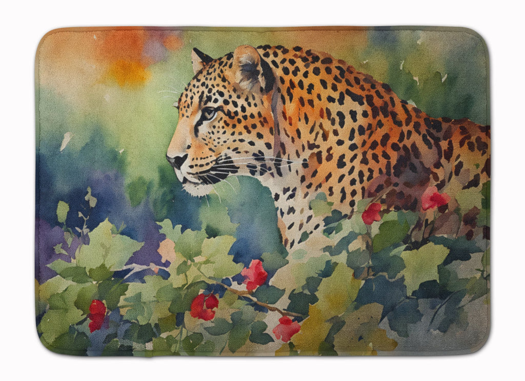 Leopard Memory Foam Kitchen Mat Machine Washable Anti-Fatigue Cushion Comfort Bath or Kitchen Rug