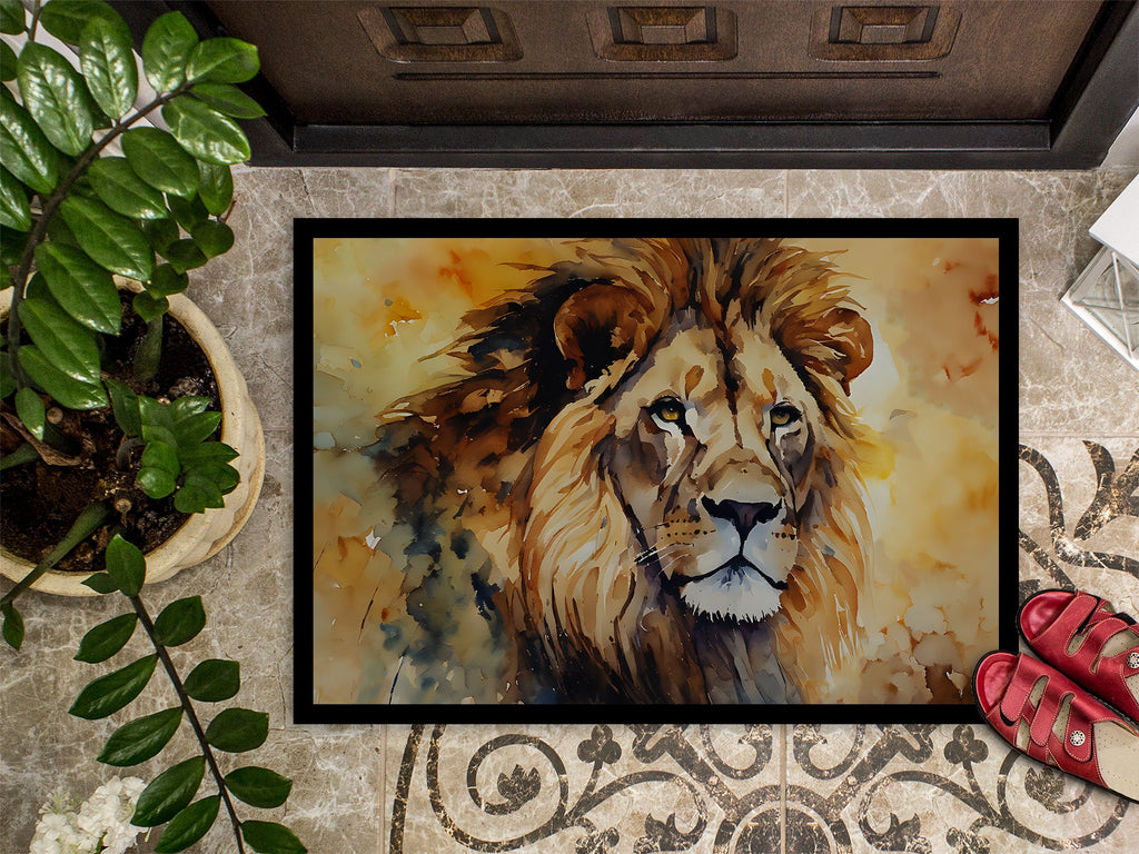 Lion Doormat Indoor Outdoor 24H X 36W Front Door Mat Rugs for Entryway, Non Slip Washable Low Pile,
