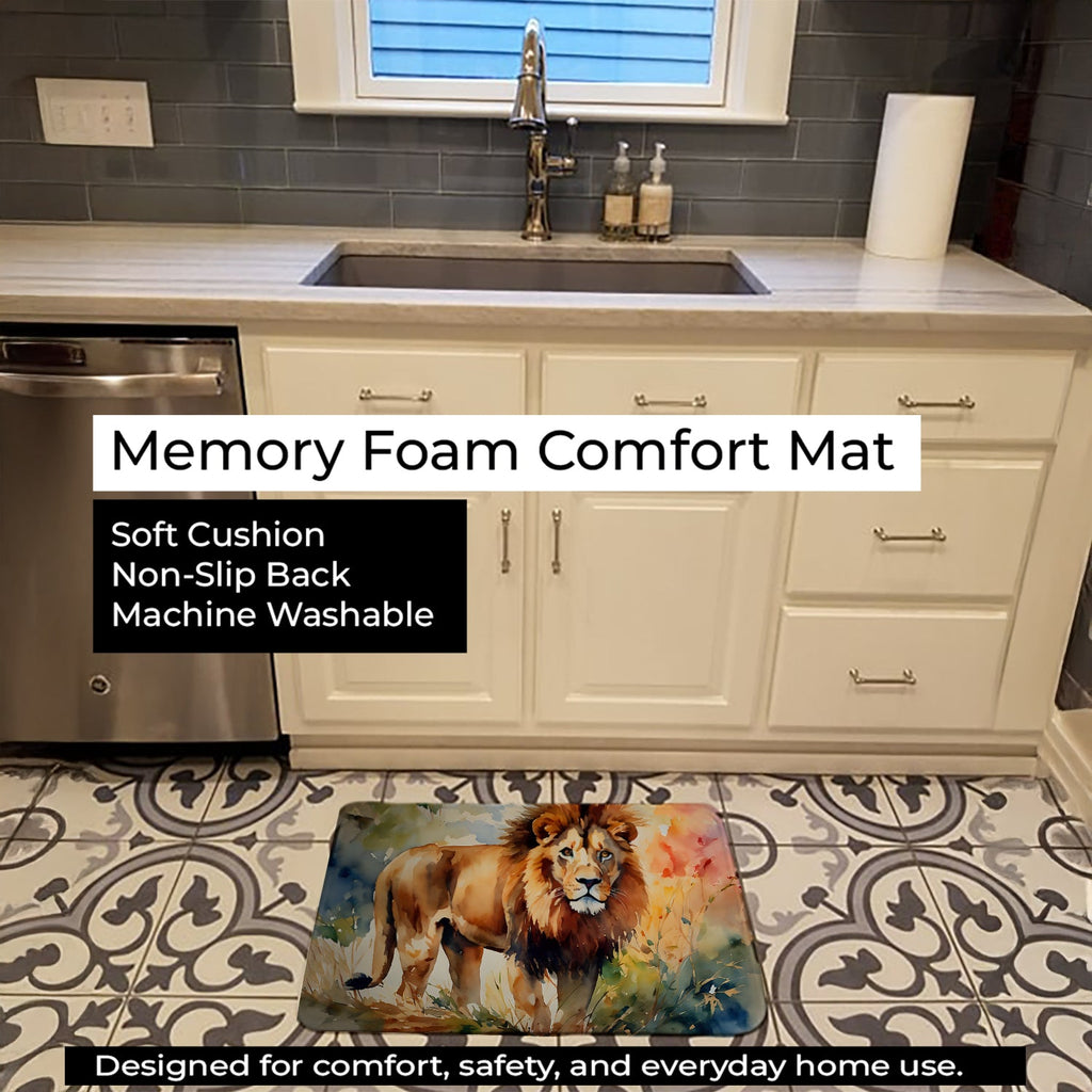 Lion Memory Foam Kitchen Mat Machine Washable Anti-Fatigue Cushion Comfort Bath or Kitchen Rug