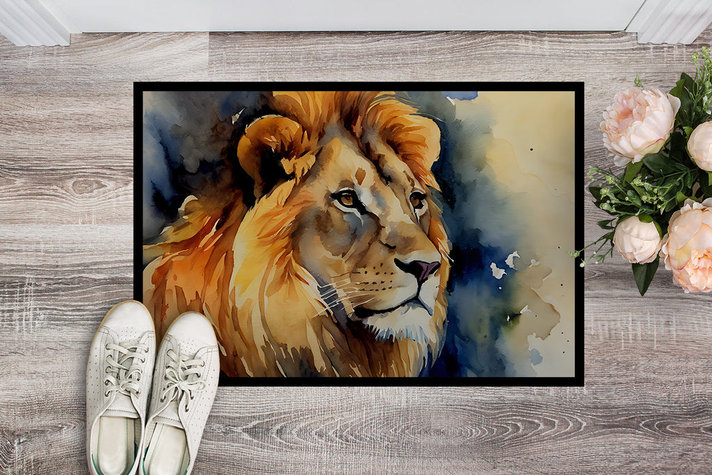 Lion Doormat Indoor Outdoor 24H X 36W Front Door Mat Rugs for Entryway, Non Slip Washable Low Pile,
