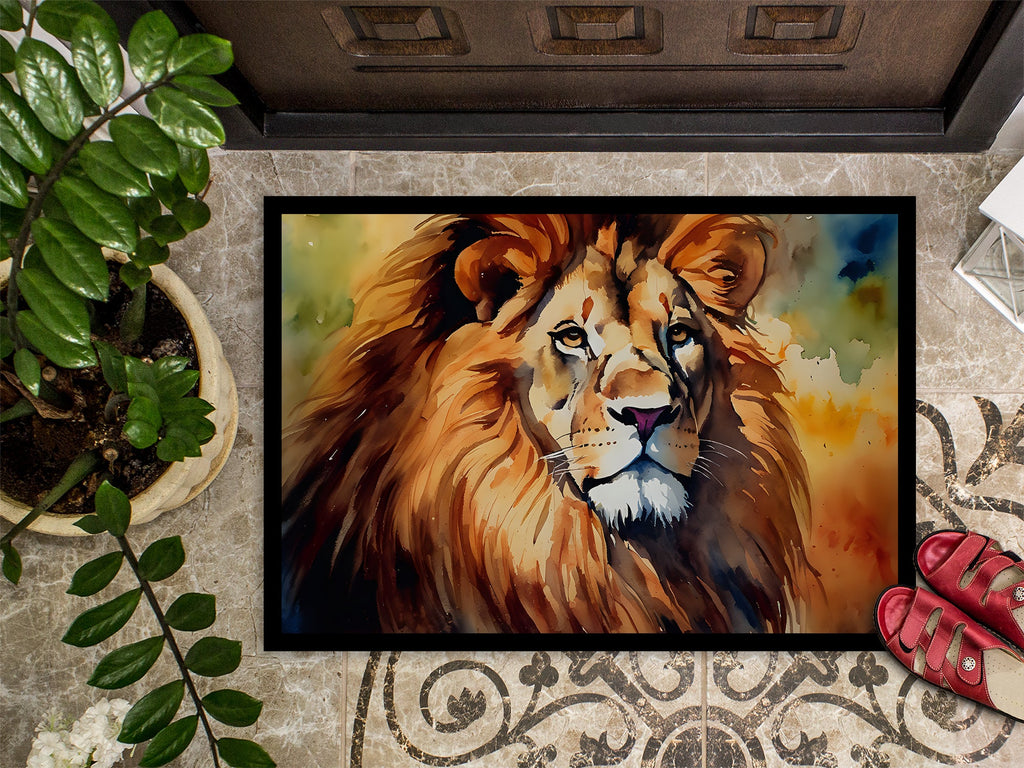 Lion Doormat Indoor Outdoor 24H X 36W Front Door Mat Rugs for Entryway, Non Slip Washable Low Pile,
