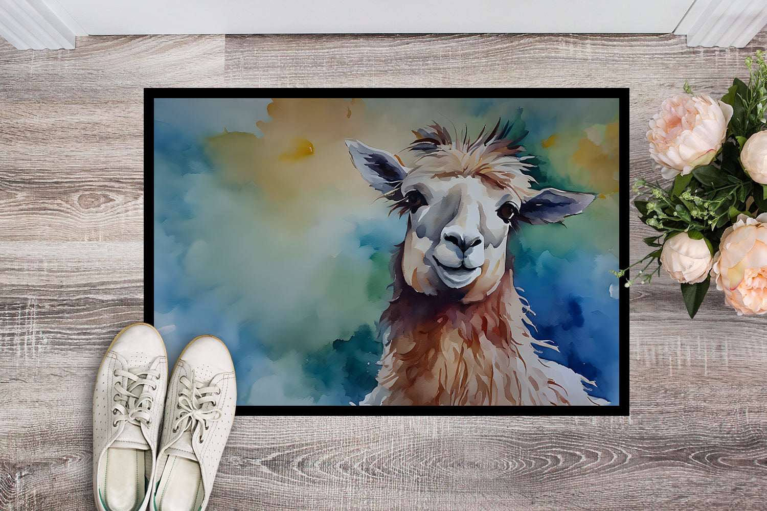 Llama Doormat Indoor Outdoor 18H X 27W Front Door Mat Rugs for Entryway, Non Slip Washable