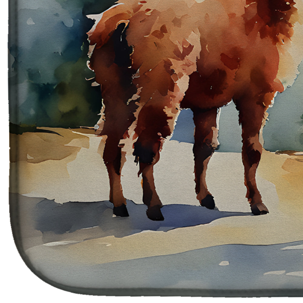 Llama Dish Drying Mat Absorbent Dish Drying Mat Pad for Kitchen Counter Dish Drainer Mat for Countertop, 14 x 21", Multicolor