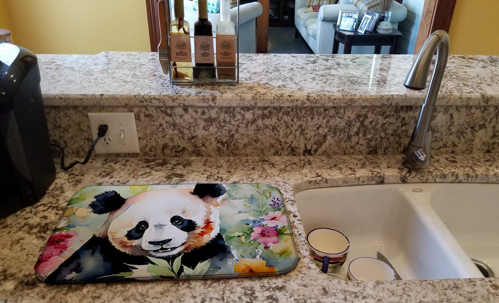 Panda Dish Drying Mat Absorbent Dish Drying Mat Pad for Kitchen Counter Dish Drainer Mat for Countertop, 14 x 21", Multicolor
