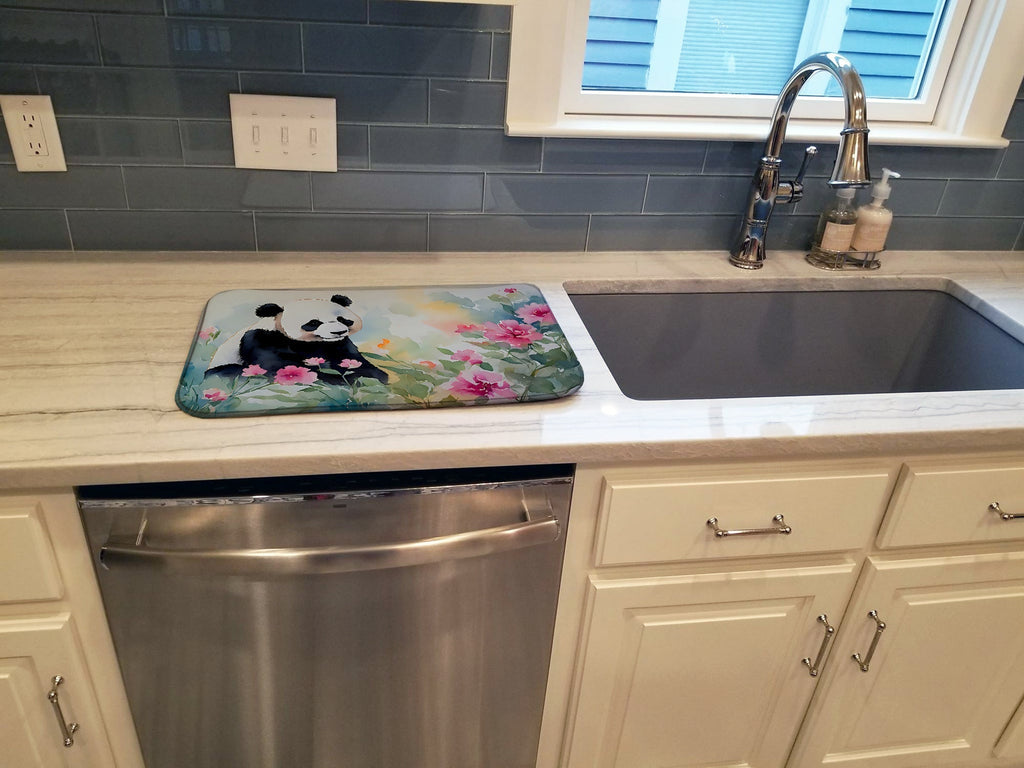 Panda Dish Drying Mat Absorbent Dish Drying Mat Pad for Kitchen Counter Dish Drainer Mat for Countertop, 14 x 21", Multicolor