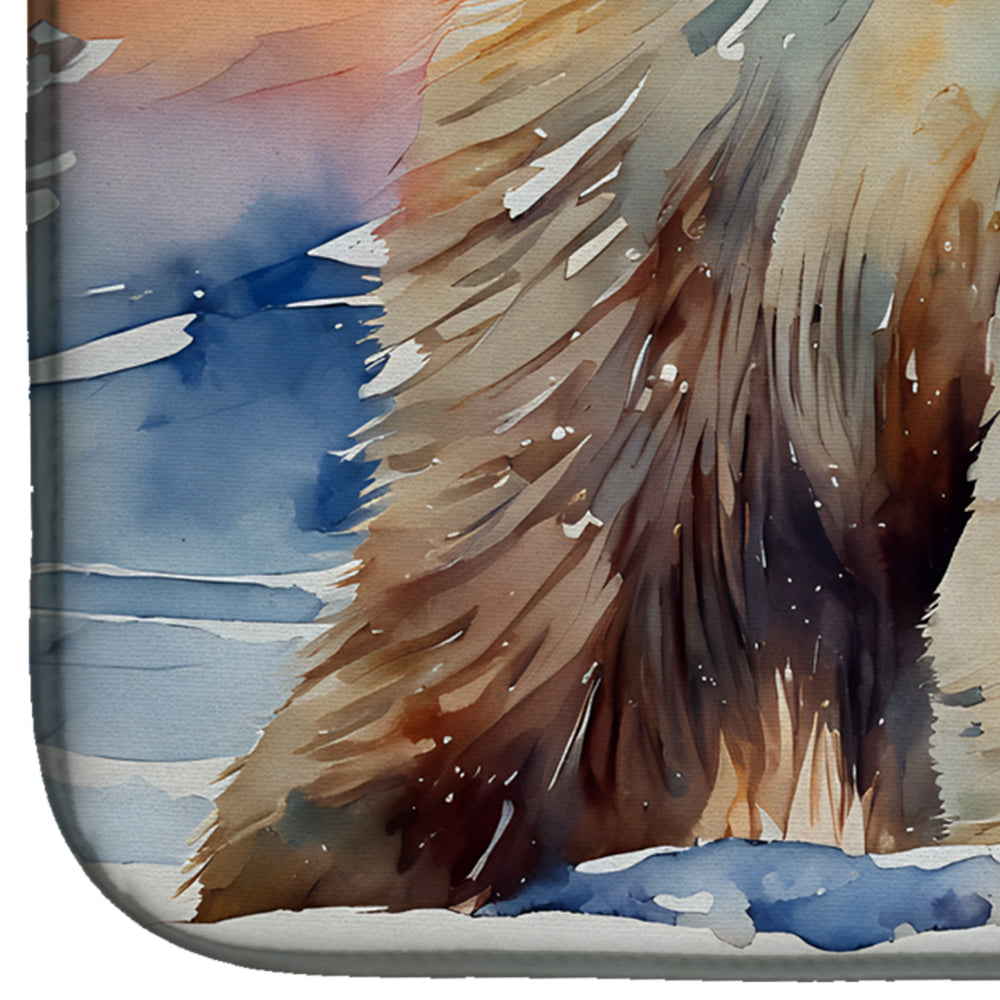 Polar Bear Dish Drying Mat Absorbent Dish Drying Mat Pad for Kitchen Counter Dish Drainer Mat for Countertop, 14 x 21", Multicolor