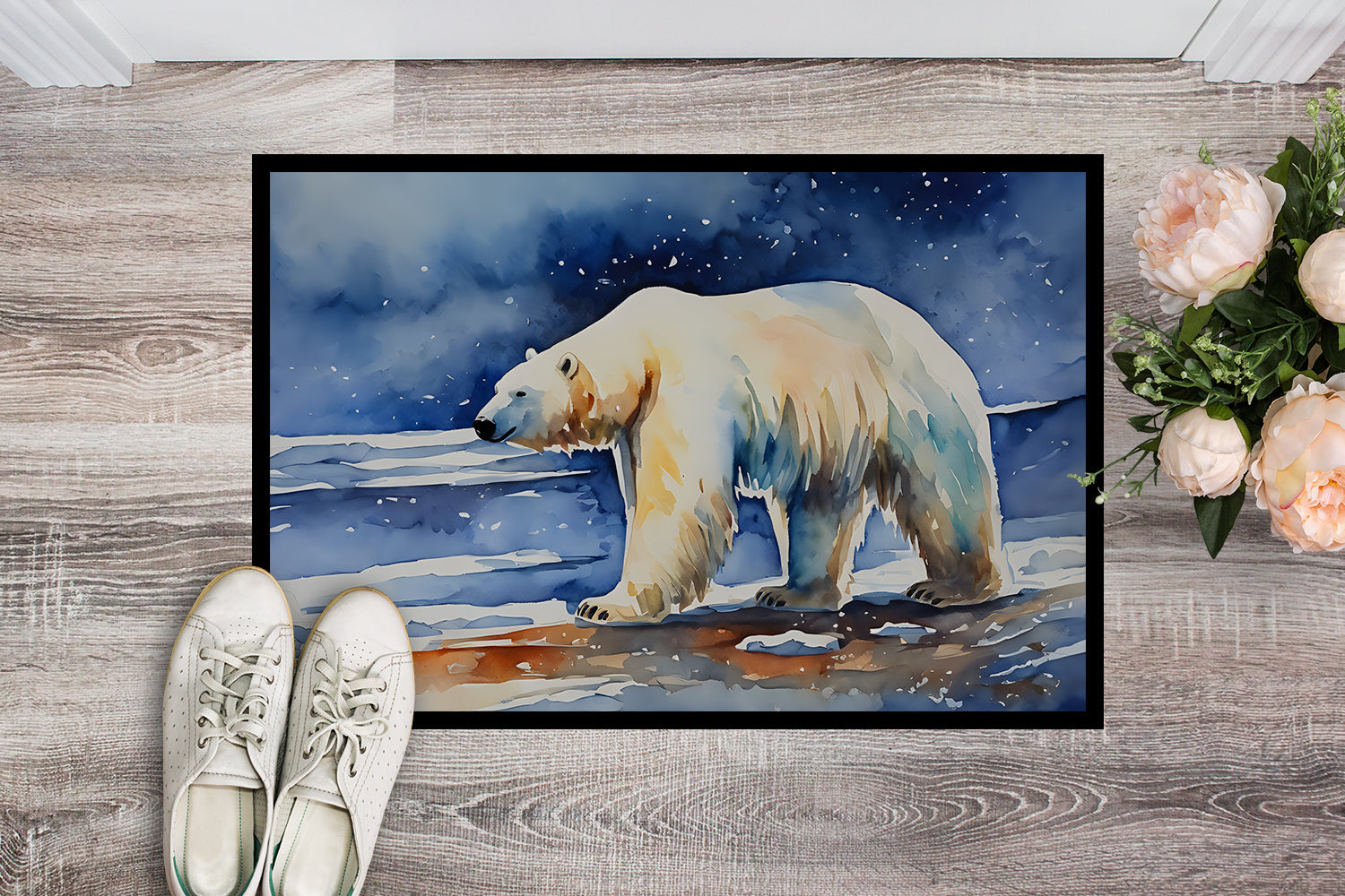 Polar Bear Doormat Indoor Outdoor 18H X 27W Front Door Mat Rugs for Entryway, Non Slip Washable