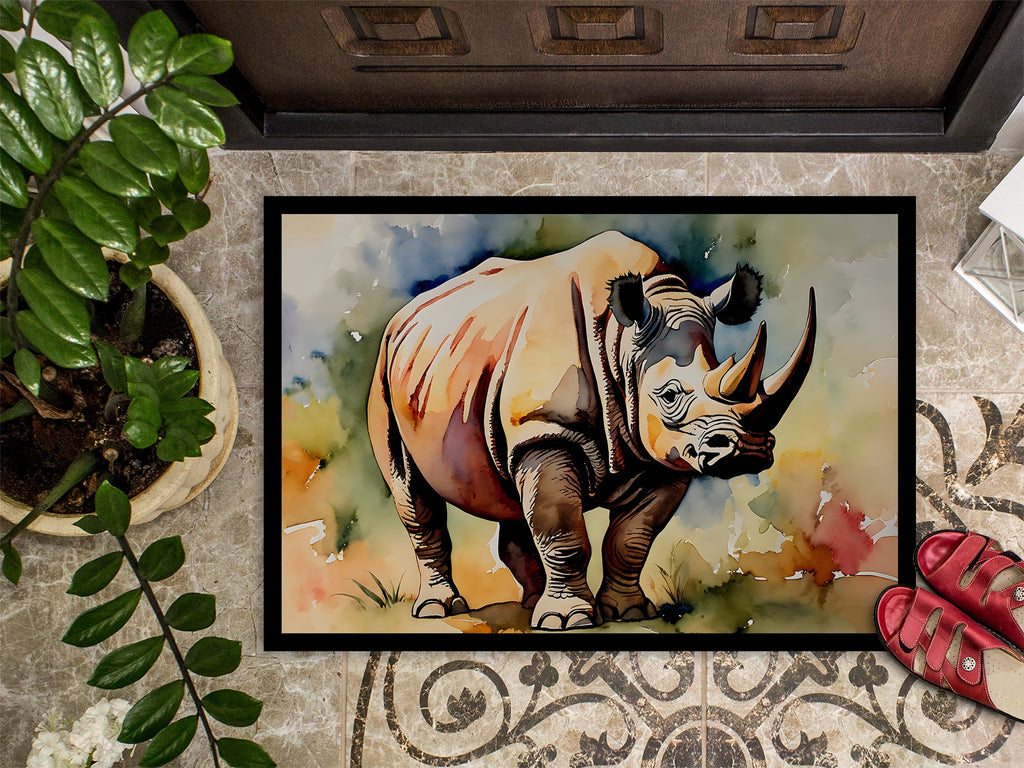 Rhinoceros Doormat Indoor Outdoor 24H X 36W Front Door Mat Rugs for Entryway, Non Slip Washable Low Pile,
