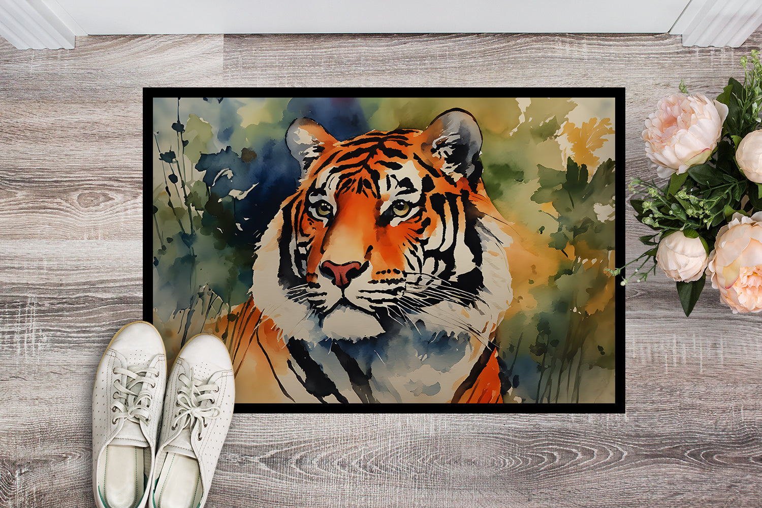 Tiger Doormat Indoor Outdoor 24H X 36W Front Door Mat Rugs for Entryway, Non Slip Washable Low Pile,