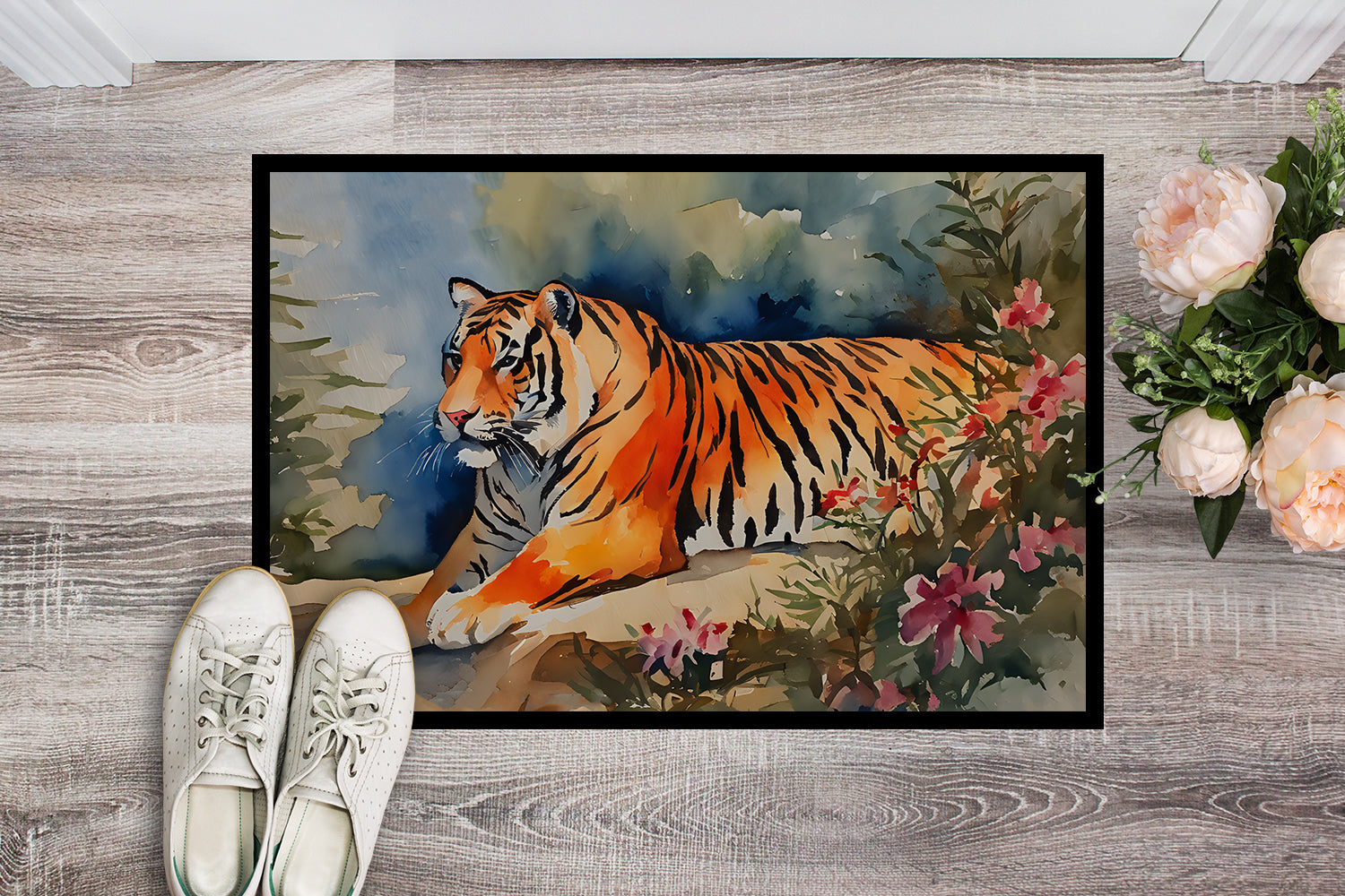Tiger Doormat Indoor Outdoor 24H X 36W Front Door Mat Rugs for Entryway, Non Slip Washable Low Pile,