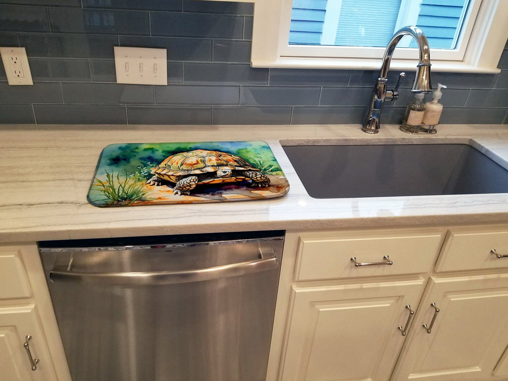 Turtles Tortoises Dish Drying Mat Absorbent Dish Drying Mat Pad for Kitchen Counter Dish Drainer Mat for Countertop, 14 x 21", Multicolor