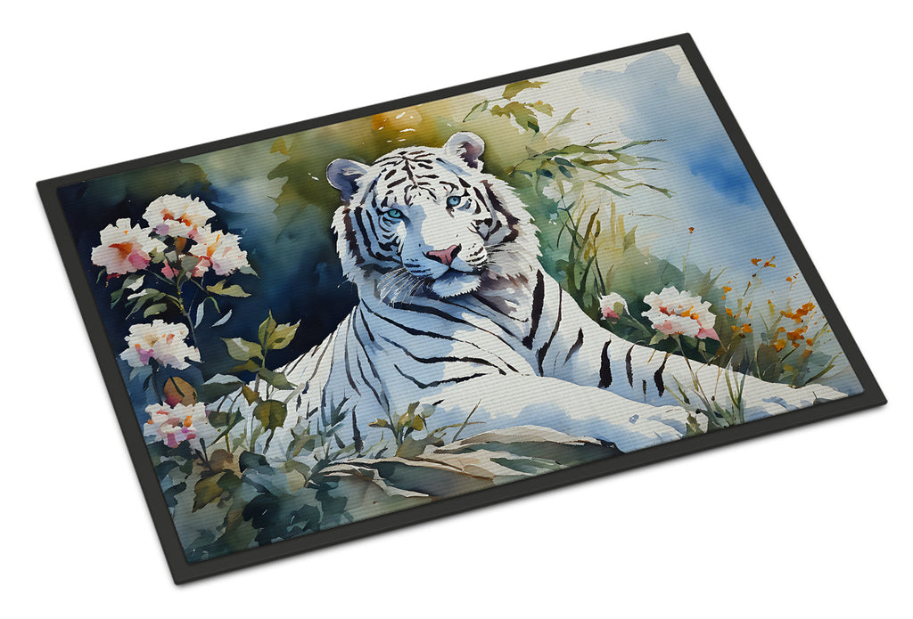 White Tiger Doormat Indoor Outdoor 18H X 27W Front Door Mat Rugs for Entryway, Non Slip Washable