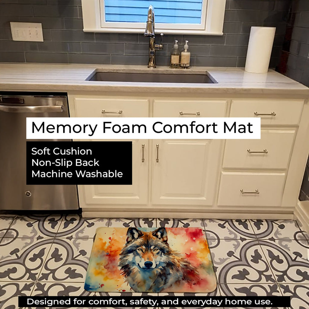 Wolves Wolf Memory Foam Kitchen Mat Machine Washable Anti-Fatigue Cushion Comfort Bath or Kitchen Rug