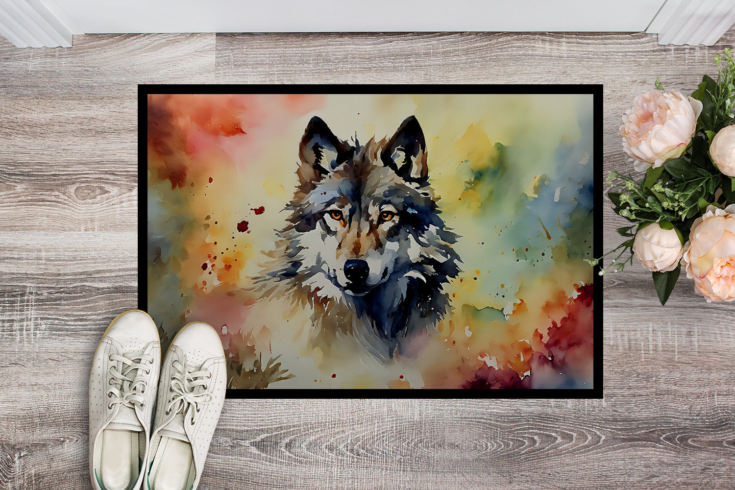 Wolves Wolf  Doormat Indoor Outdoor 18H X 27W Front Door Mat Rugs for Entryway, Non Slip Washable