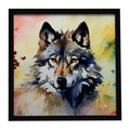 Wolves Wolf  Framed Metal Print Bathroom, Kitchen, Office, Home Decor Wall Art Ready to Hang, Square, 8X8