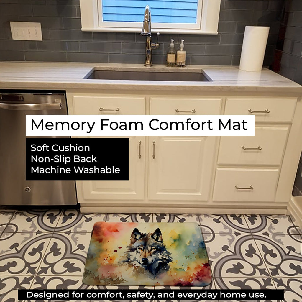 Wolves Wolf Memory Foam Kitchen Mat Machine Washable Anti-Fatigue Cushion Comfort Bath or Kitchen Rug
