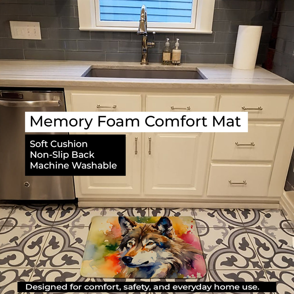 Wolves Wolf Memory Foam Kitchen Mat Machine Washable Anti-Fatigue Cushion Comfort Bath or Kitchen Rug