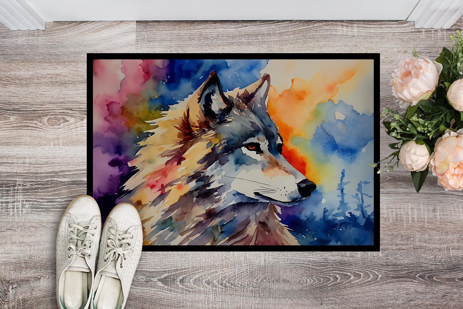 Wolves Wolf  Doormat Indoor Outdoor 24H X 36W Front Door Mat Rugs for Entryway, Non Slip Washable Low Pile,
