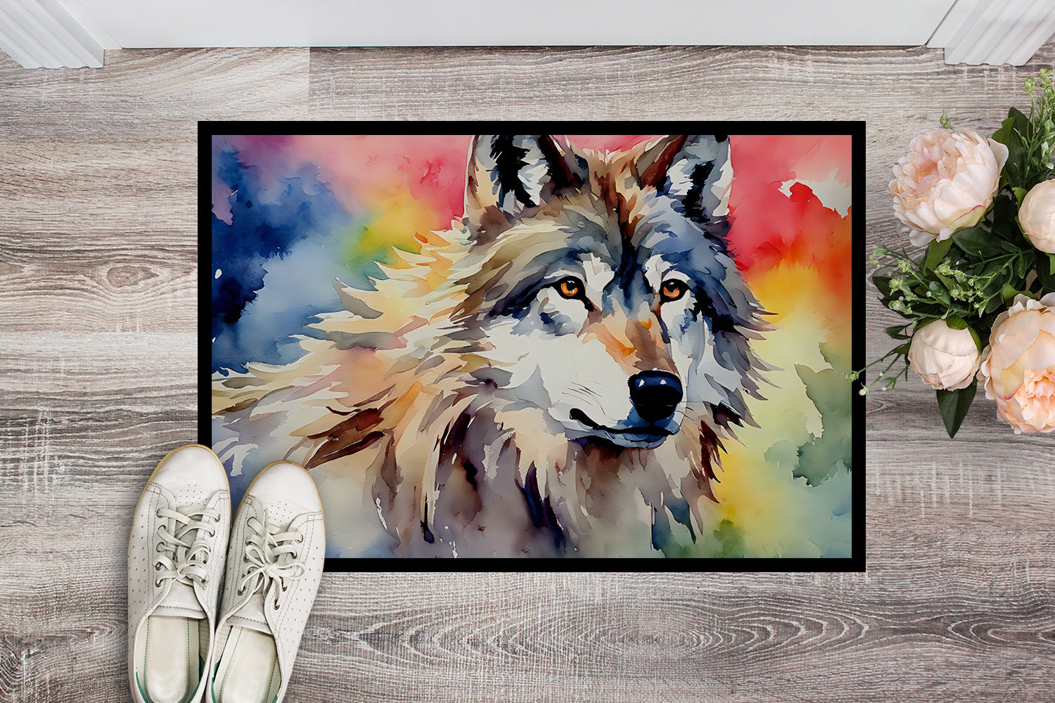 Wolves Wolf  Doormat Indoor Outdoor 24H X 36W Front Door Mat Rugs for Entryway, Non Slip Washable Low Pile,