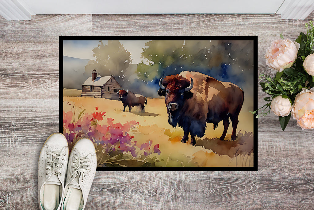 Wood Bison Doormat Indoor Outdoor 18H X 27W Front Door Mat Rugs for Entryway, Non Slip Washable