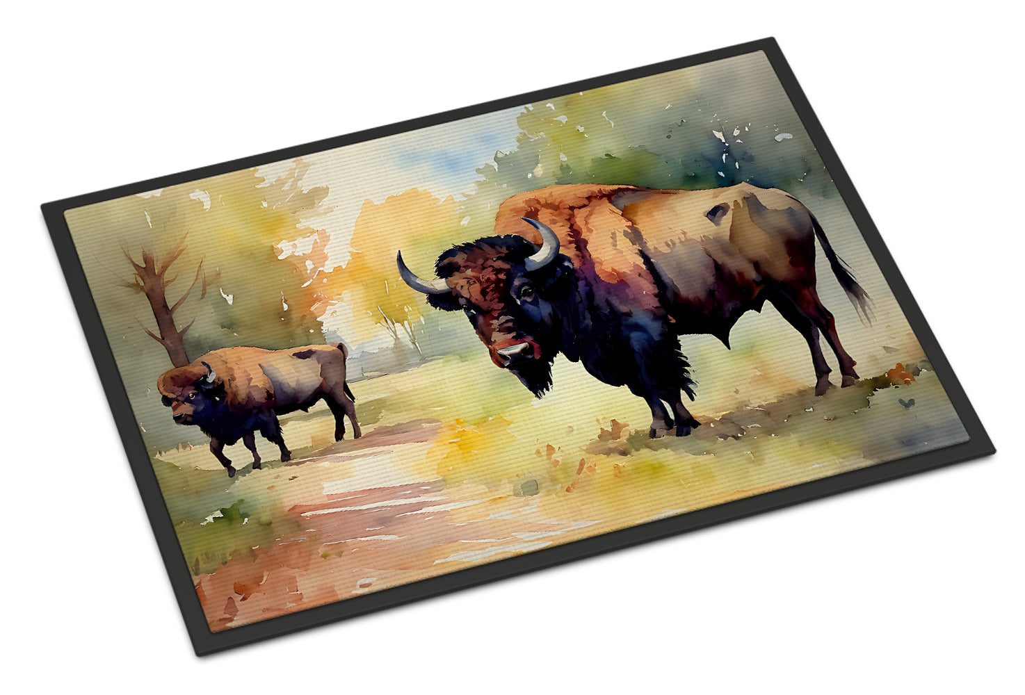 Wood Bison Doormat Indoor Outdoor 24H X 36W Front Door Mat Rugs for Entryway, Non Slip Washable Low Pile,