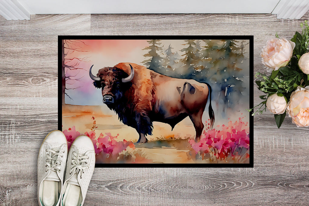 Wood Bison Doormat Indoor Outdoor 24H X 36W Front Door Mat Rugs for Entryway, Non Slip Washable Low Pile,