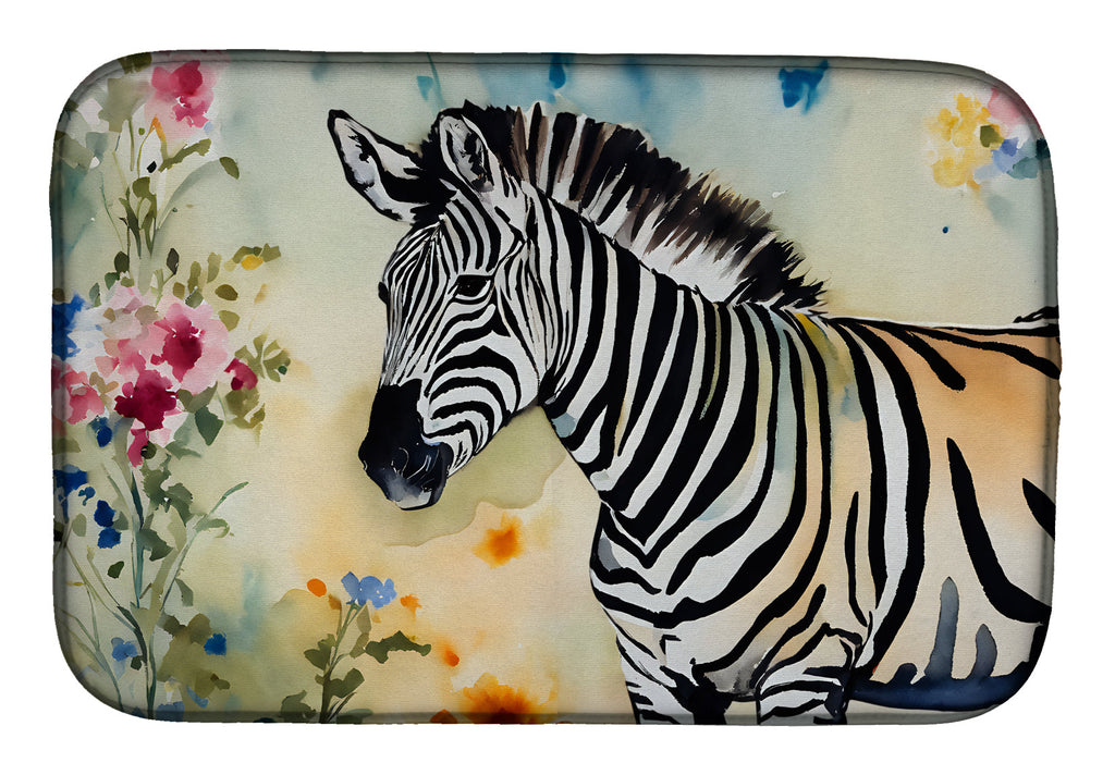 Zebra Dish Drying Mat Absorbent Dish Drying Mat Pad for Kitchen Counter Dish Drainer Mat for Countertop, 14 x 21", Multicolor