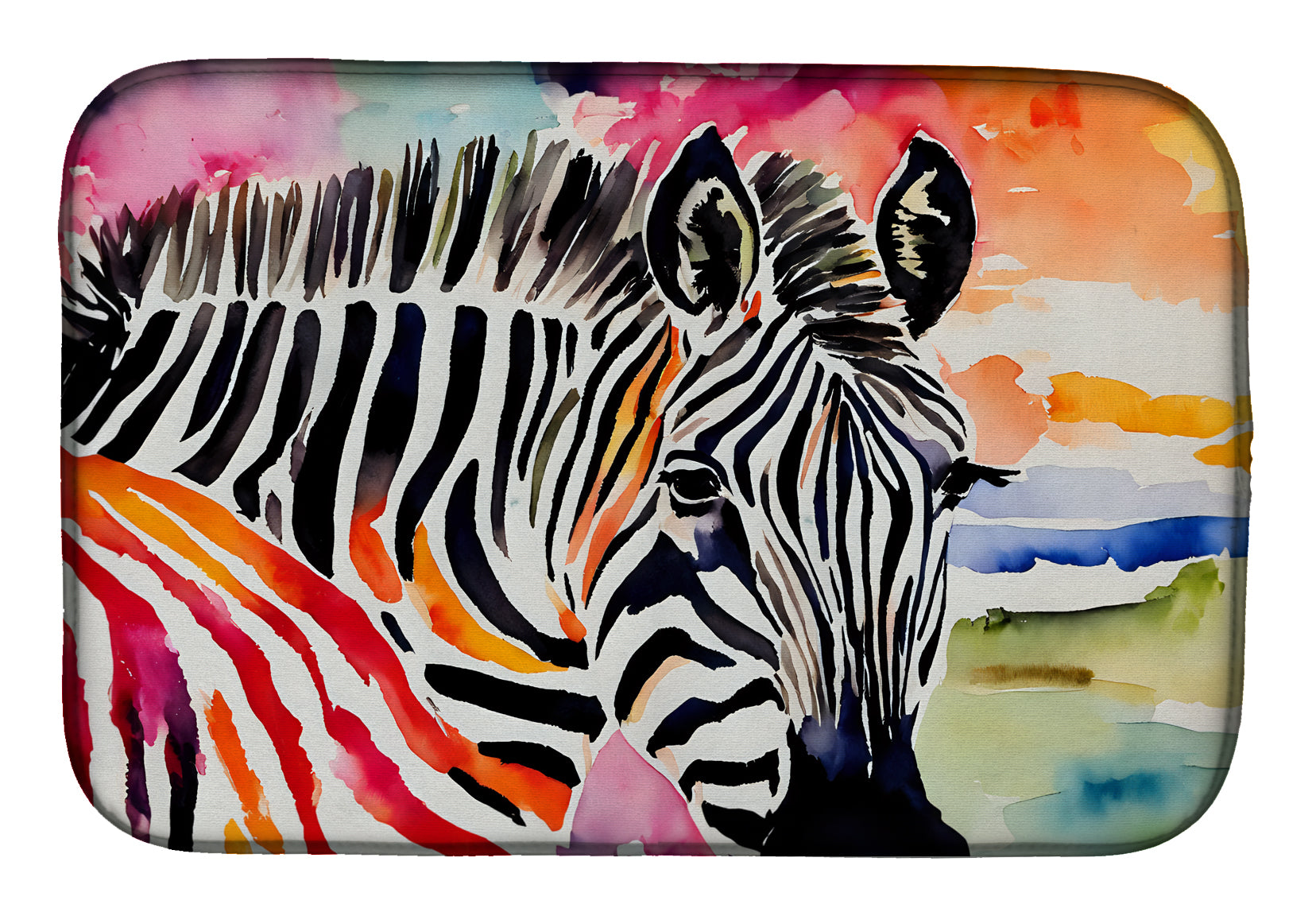 Zebra Dish Drying Mat Absorbent Dish Drying Mat Pad for Kitchen Counter Dish Drainer Mat for Countertop, 14 x 21", Multicolor