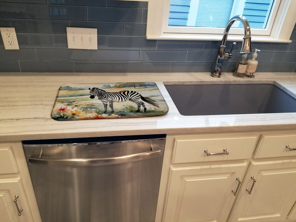 Zebra Dish Drying Mat Absorbent Dish Drying Mat Pad for Kitchen Counter Dish Drainer Mat for Countertop, 14 x 21", Multicolor