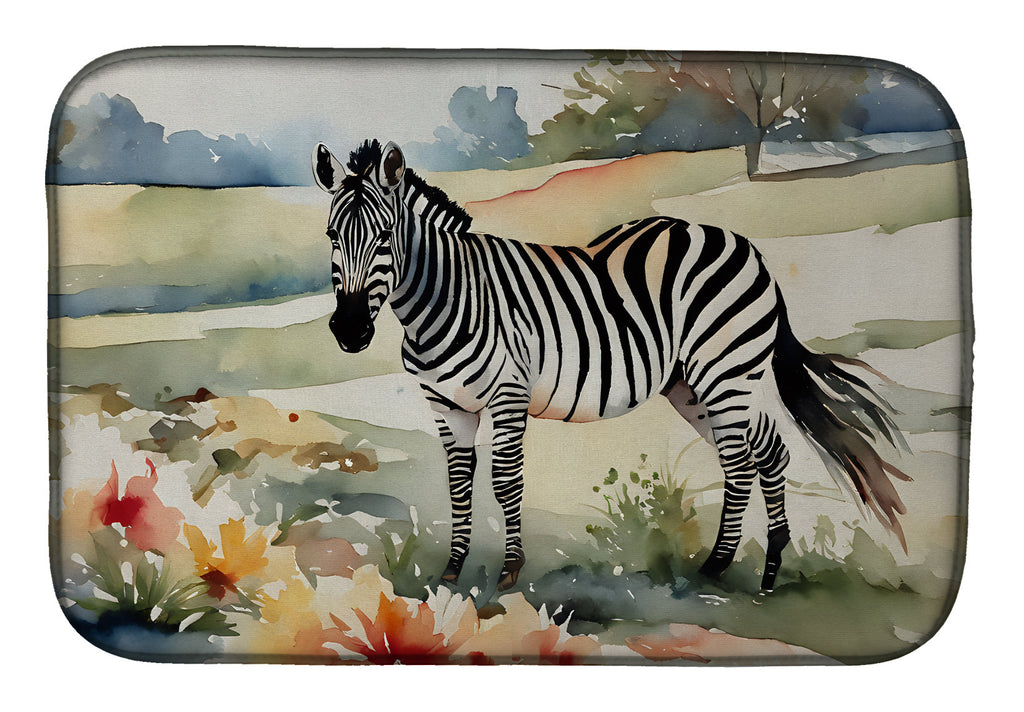 Zebra Dish Drying Mat Absorbent Dish Drying Mat Pad for Kitchen Counter Dish Drainer Mat for Countertop, 14 x 21", Multicolor