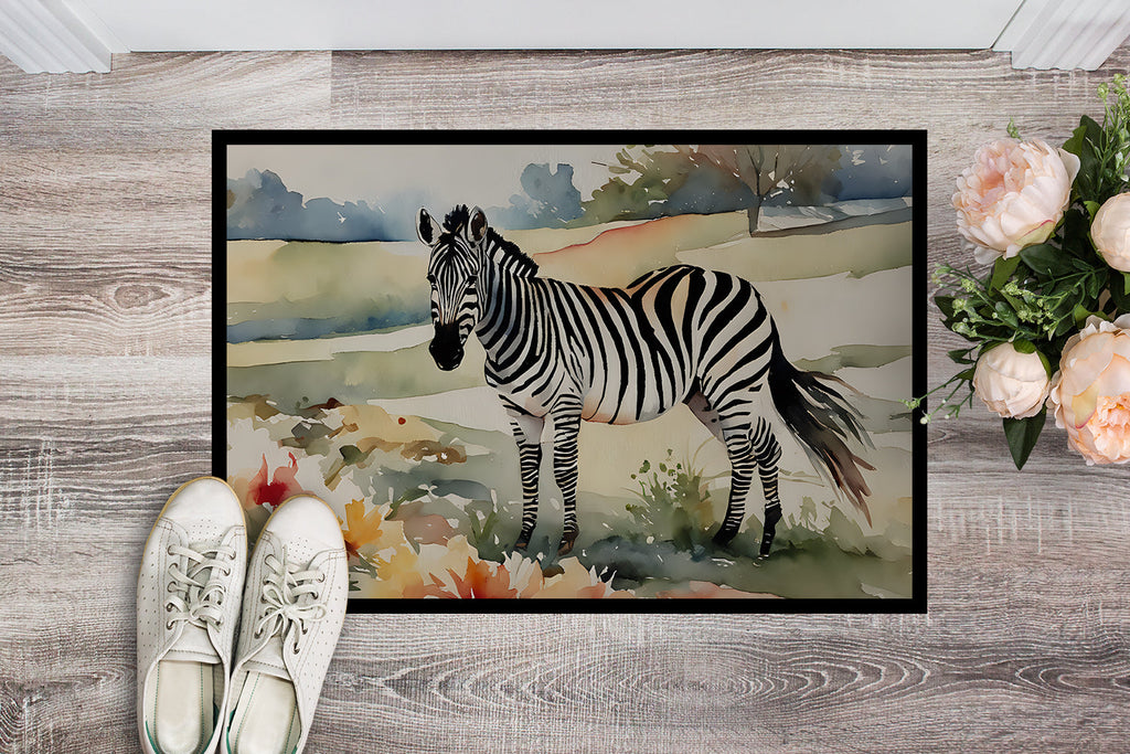 Zebra Doormat Indoor Outdoor 24H X 36W Front Door Mat Rugs for Entryway, Non Slip Washable Low Pile,