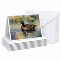 Mallard Duck Swimming Lake Greeting Cards Pack of 8 Blank Cards with Envelopes Whimsical A7 Size 5x7