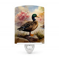Mallard Duck Standing Lakeside Ceramic Night Light Compact, UL-Certified, Ideal for Bedroom, Bathroom, Nursery, Hallway, Kitchen, 6x4x3, Multicolor